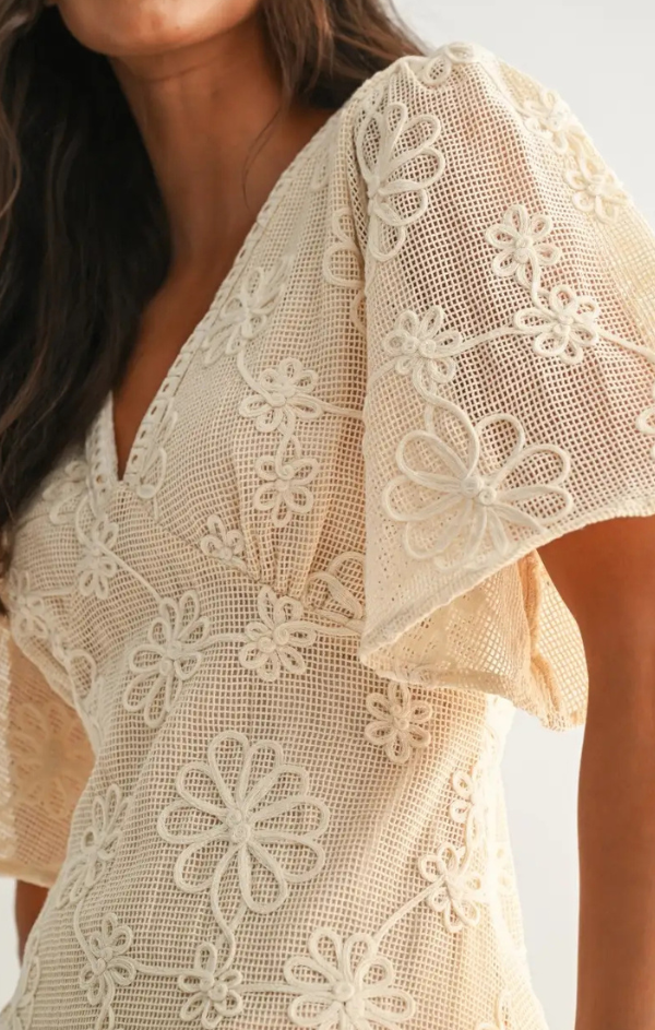 Elegant Floral Lace Mini Dress
