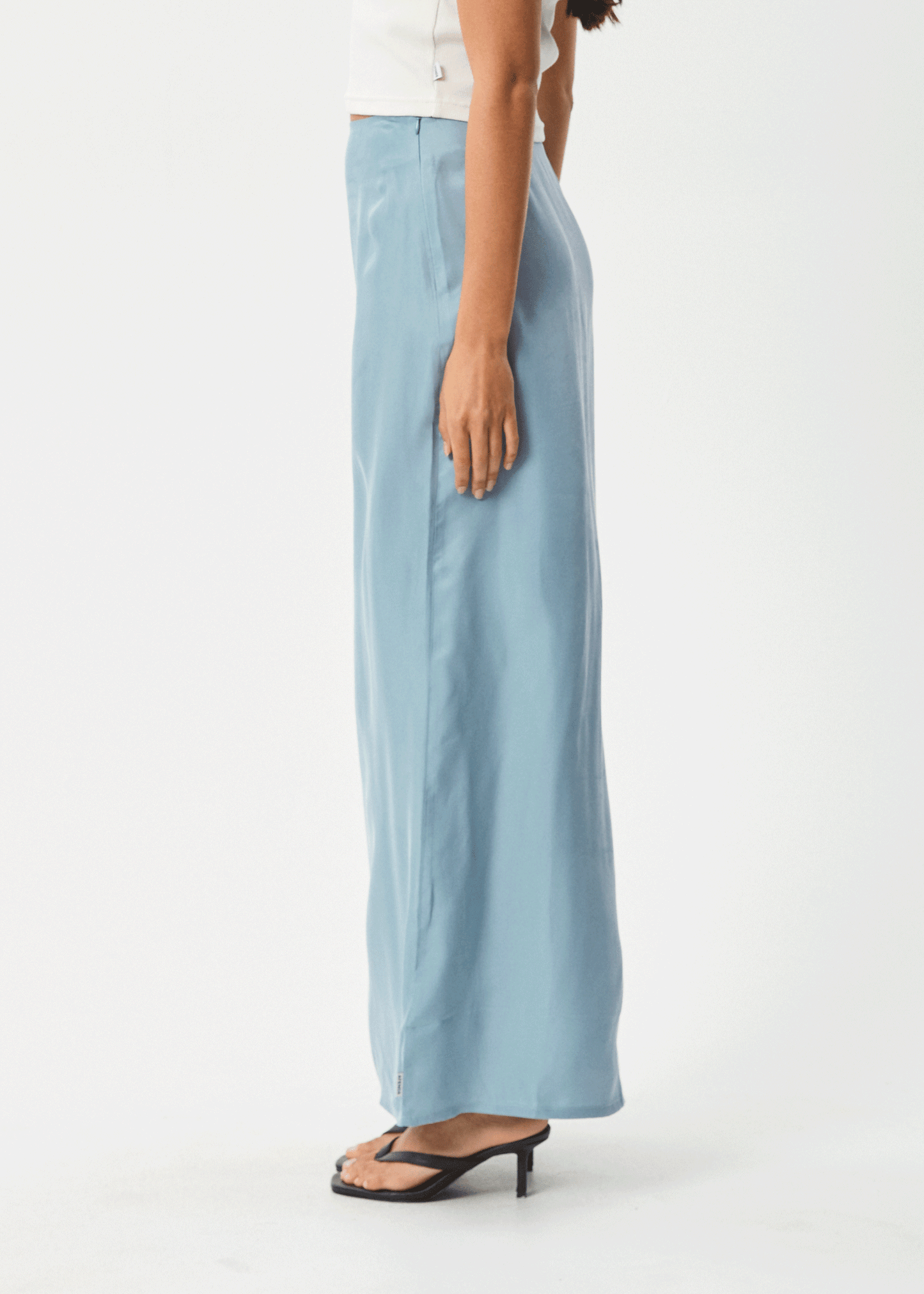 AFENDS Womens Grace - Cupro Maxi Skirt - Ether Blue