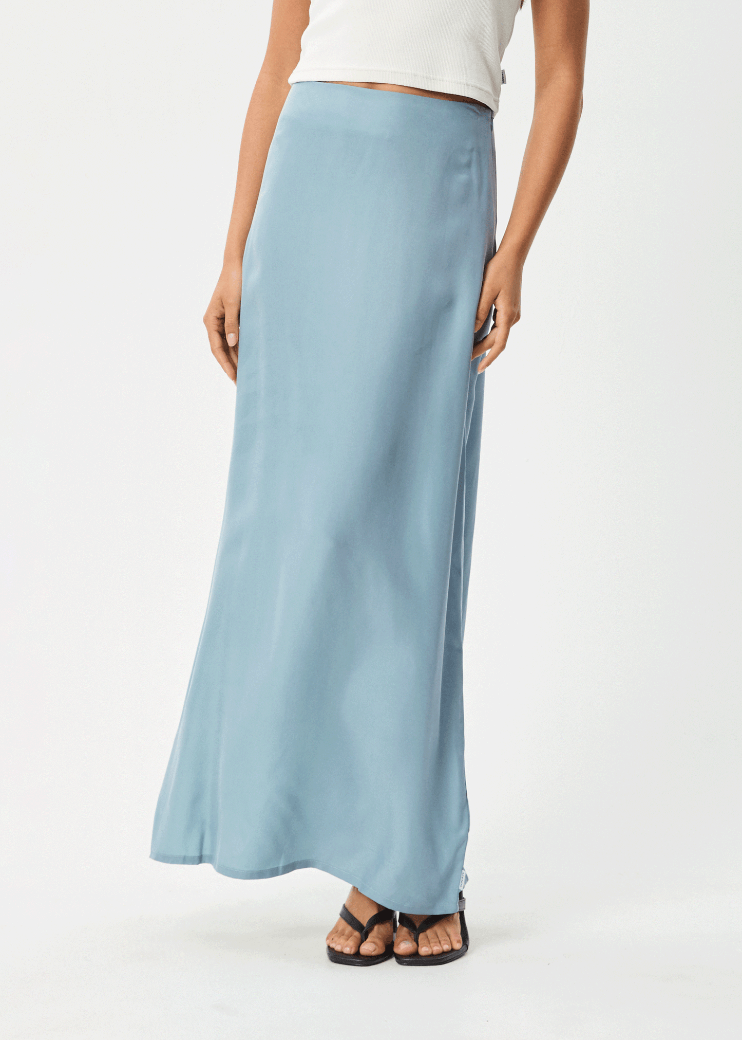 AFENDS Womens Grace - Cupro Maxi Skirt - Ether Blue