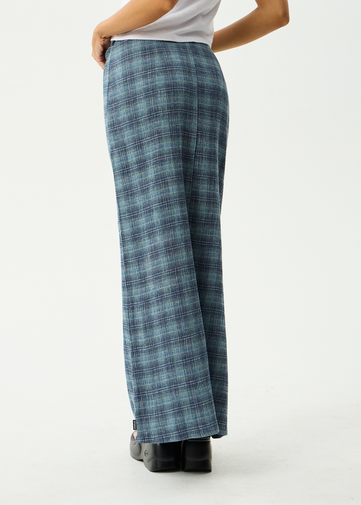 AFENDS Womens Position - Seersucker Maxi Skirt - Navy Check